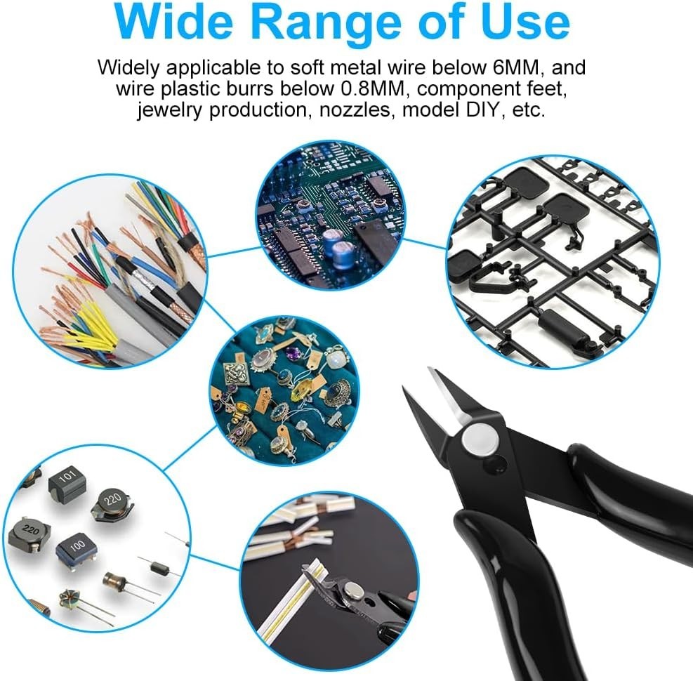 Versatile 1PC Diagonal Cutters for Crafting, Electronics & Jewelry - Safe Design