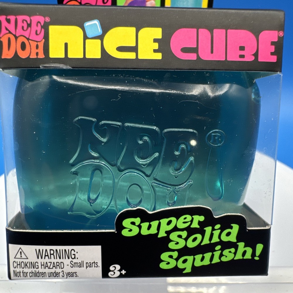 Nee Doh Nice Cube - Super Solid Squish! (Blue) - Brand New/Factory Sealed!
