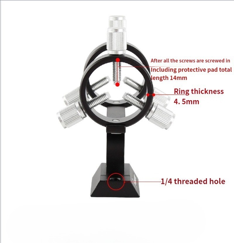 Aluminum Alloy Adjustable Laser Pointer Bracket for Astronomical Telescope