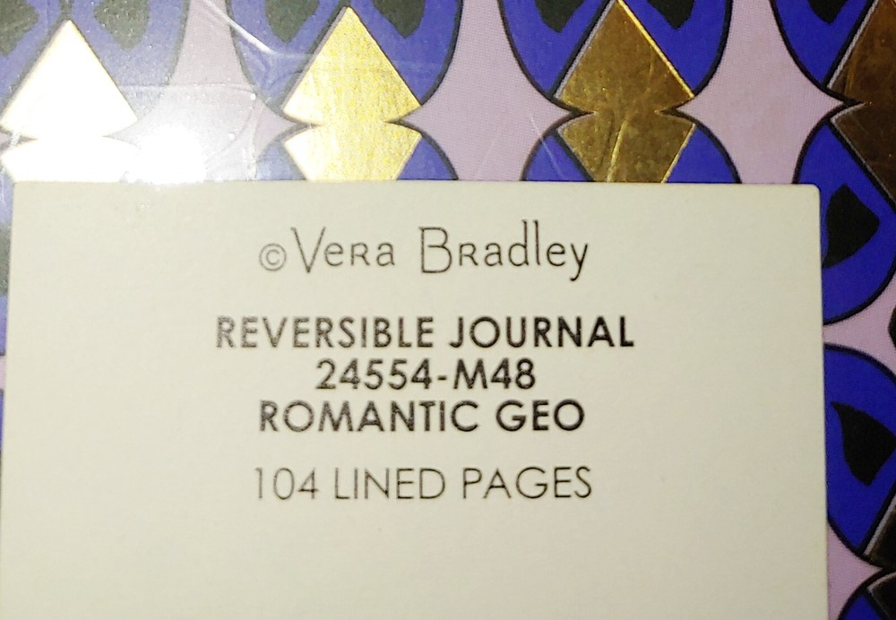NWT VERA BRADLEY REVERSIBLE NOTEBOOK ROMANTIC GEO