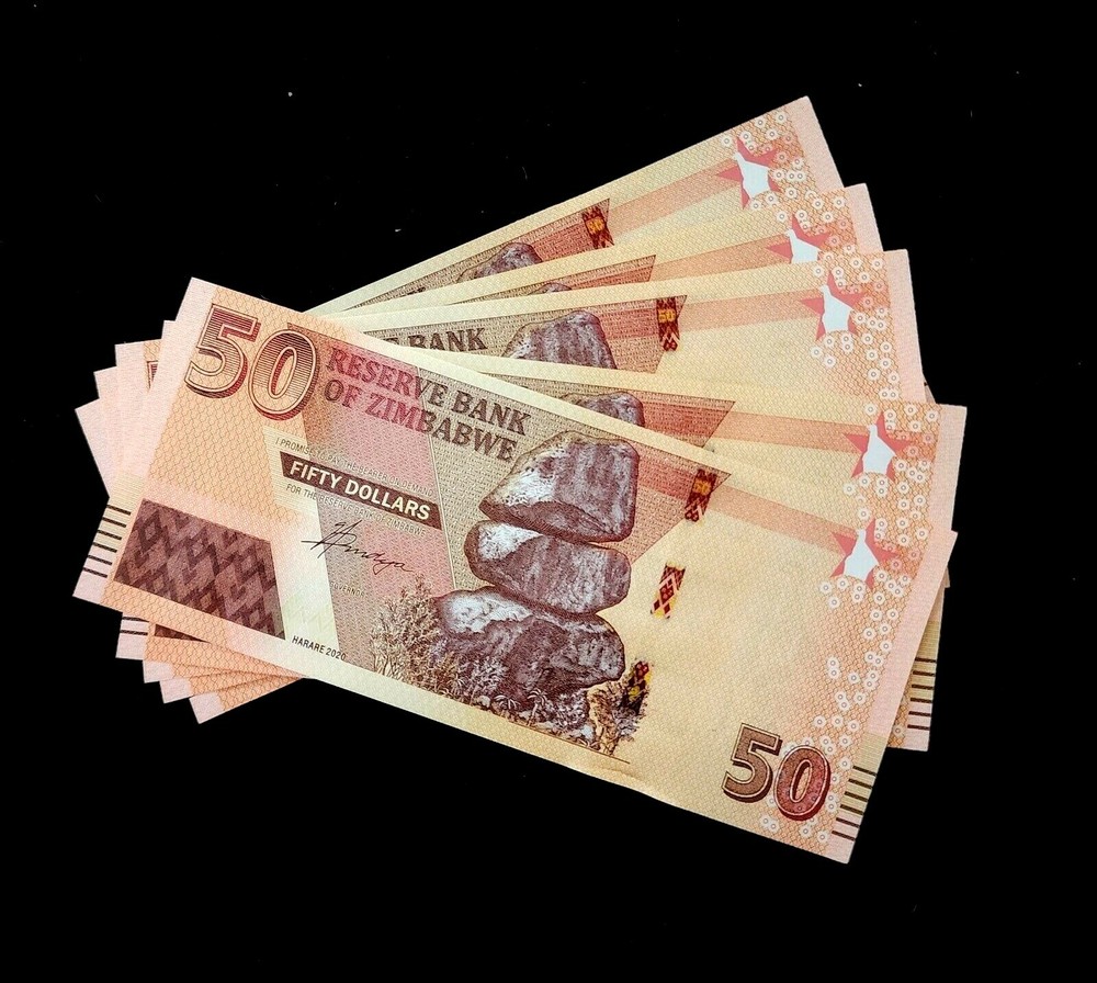5 pcs  x ZIMBABWE 50 Dollar Banknotes 2020 issue UNCIRCULATED
