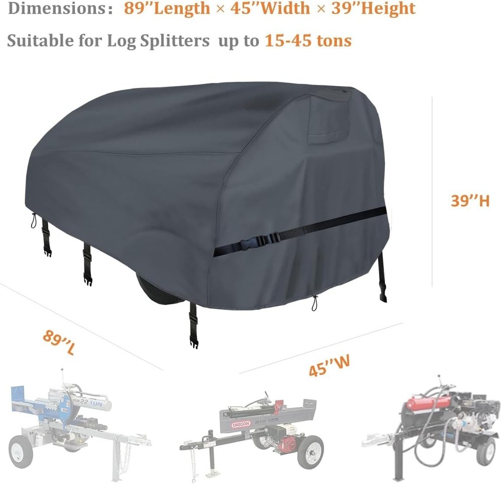 Heavy Duty Log Splitter Cover 89" - Waterproof & Windproof