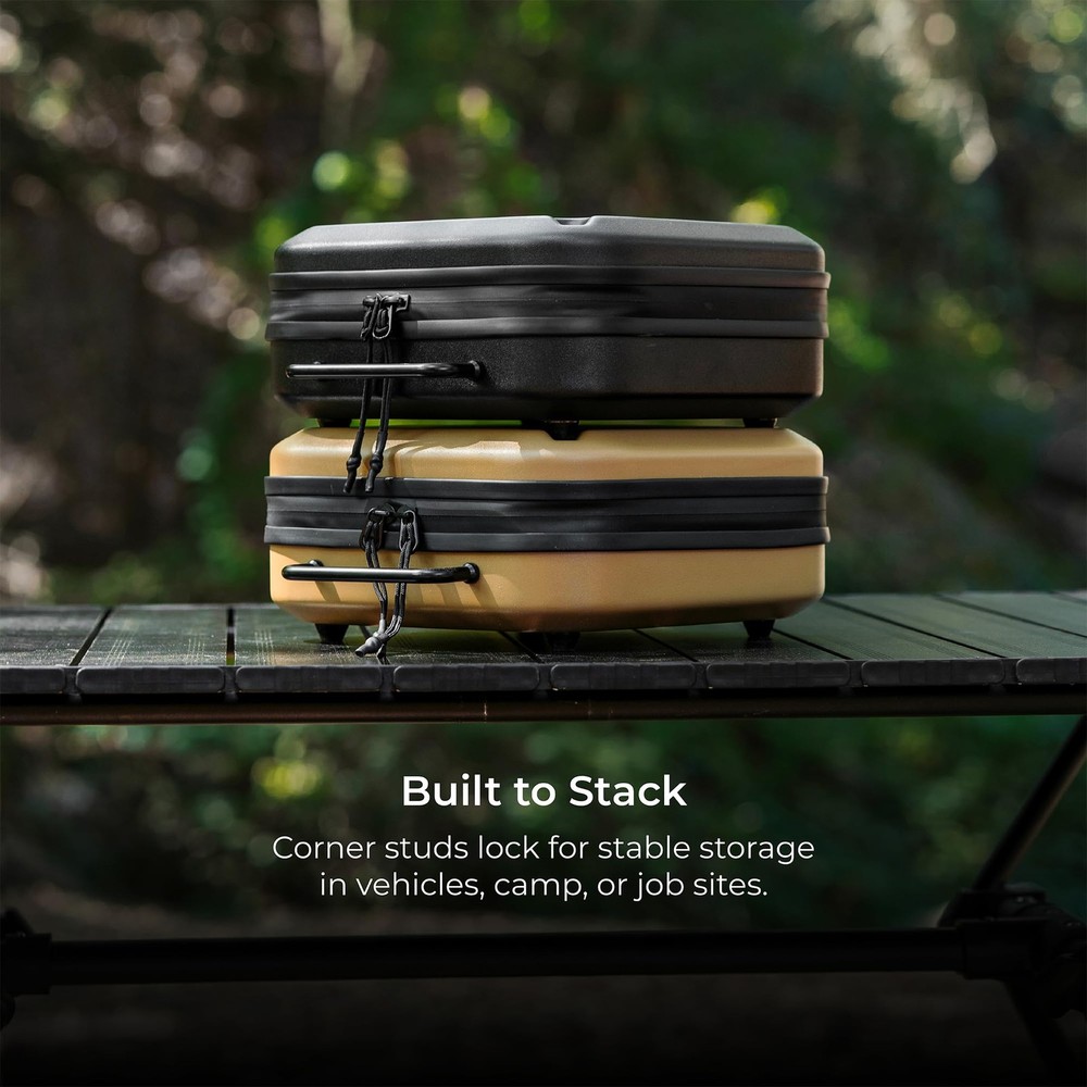 ELECOM NESTOUT Gear Storage Case, Lightweight Hard Shell, Small, Beige