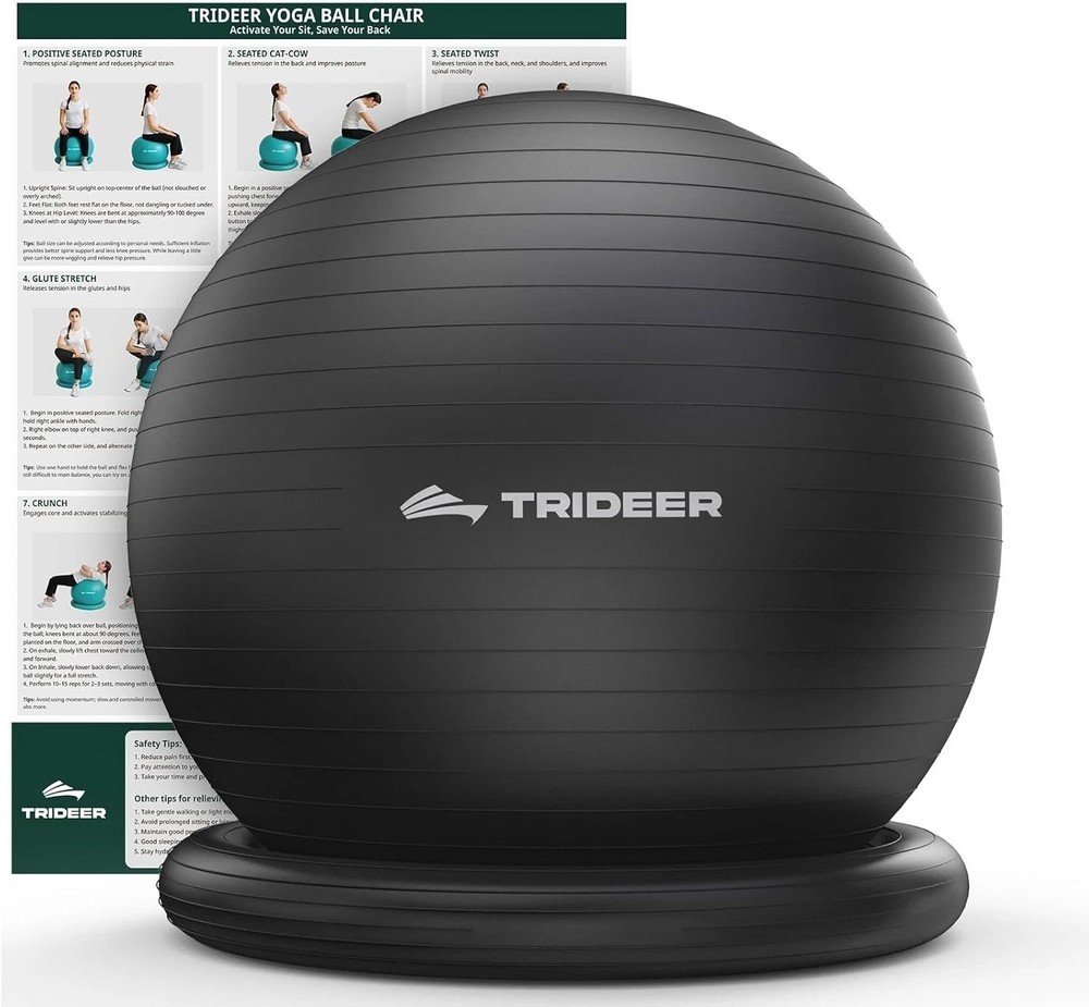 Yoga Ball with Stability Base - Core Workout & Stretching
