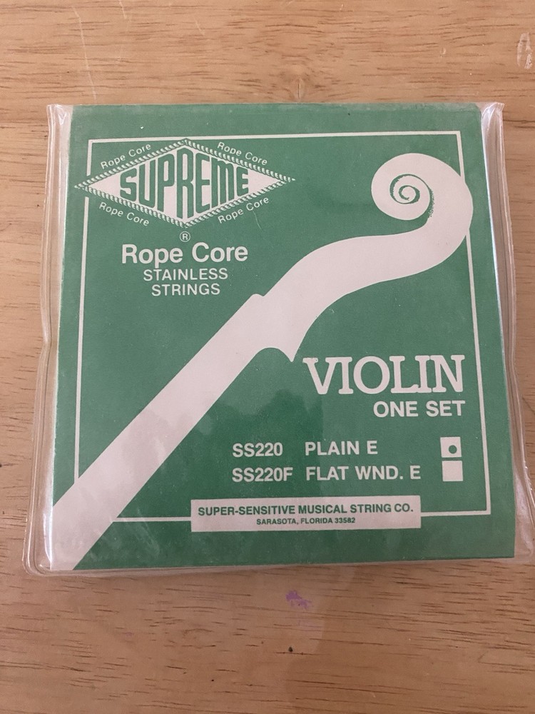 Rope Core Supreme Violin String One Set SS220 Plane E