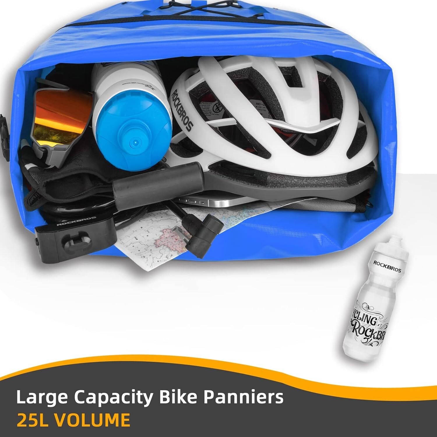 ROCKBROS 32L Waterproof Bike Panniers Rear Rack Bag Durable Easy to Install