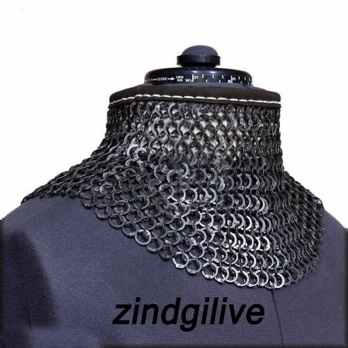 Chainmail Coller 10 mm MS Flat Riveted With washer in Solid Rings a1