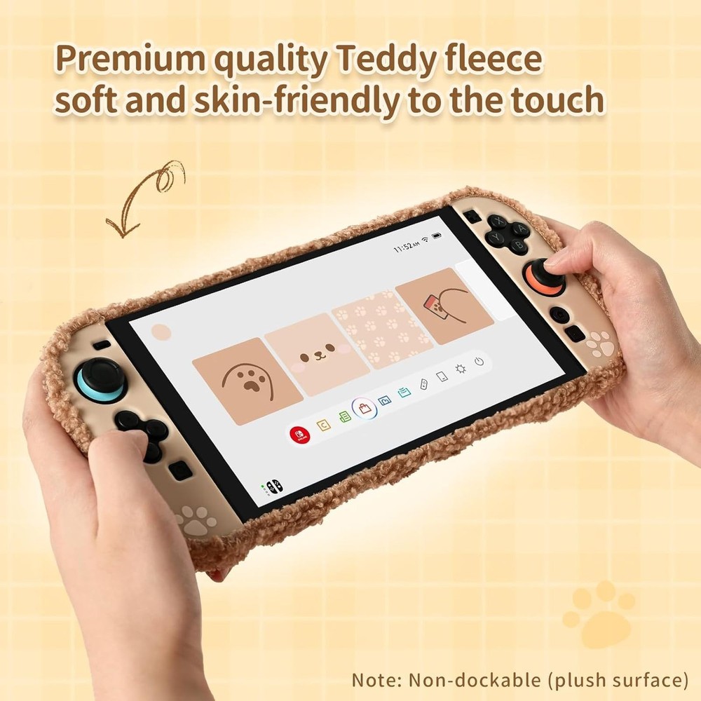 GeekShare NS2 Protective Case for Nintendo Switch 2025 Hard Shell Plush Bear