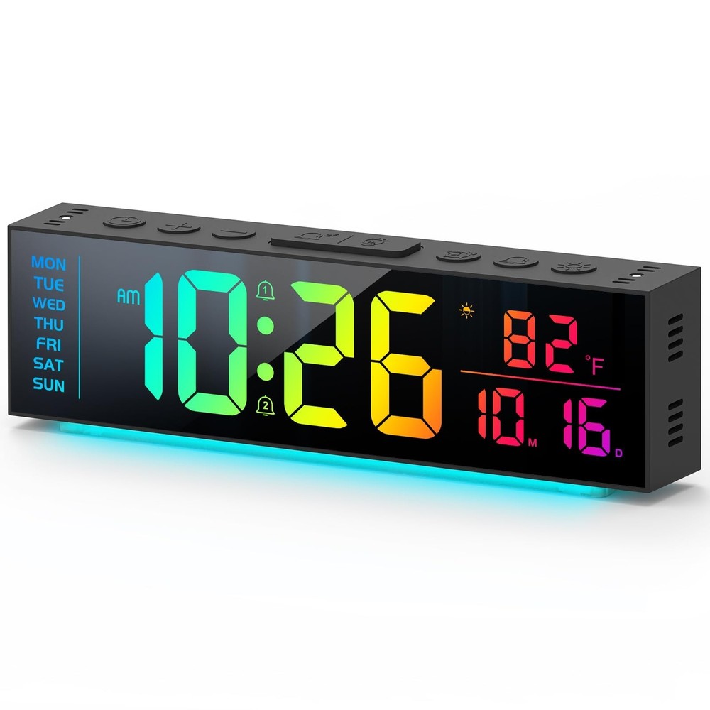Digital Clock, Alarm Clock for Bedroom, Digital Wall Clocks for Classroom, Li...