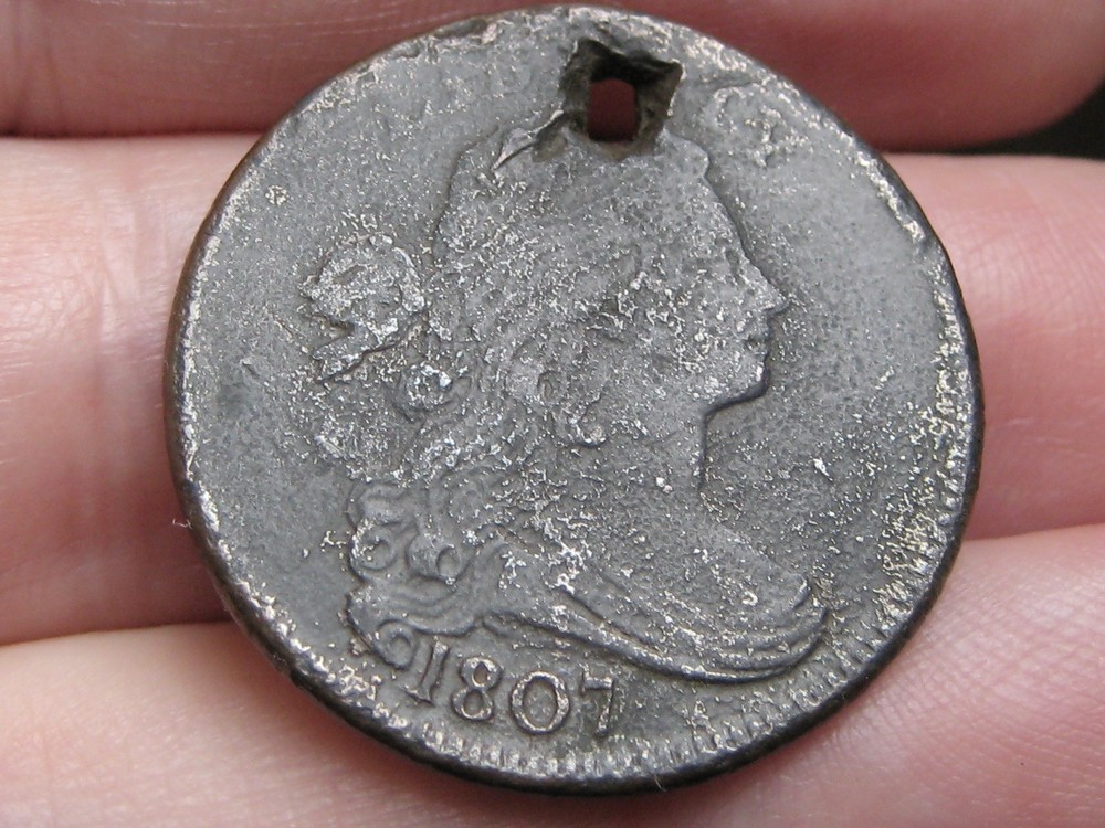 1807 Draped Bust Large Cent One Penny- Fine Details