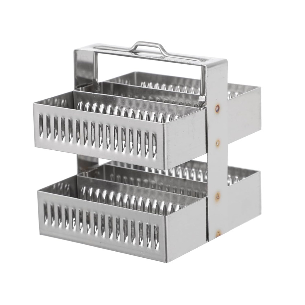 Microscope Slides Rack 30 Positions, Stainless Steel Microscope Slide Holder - R
