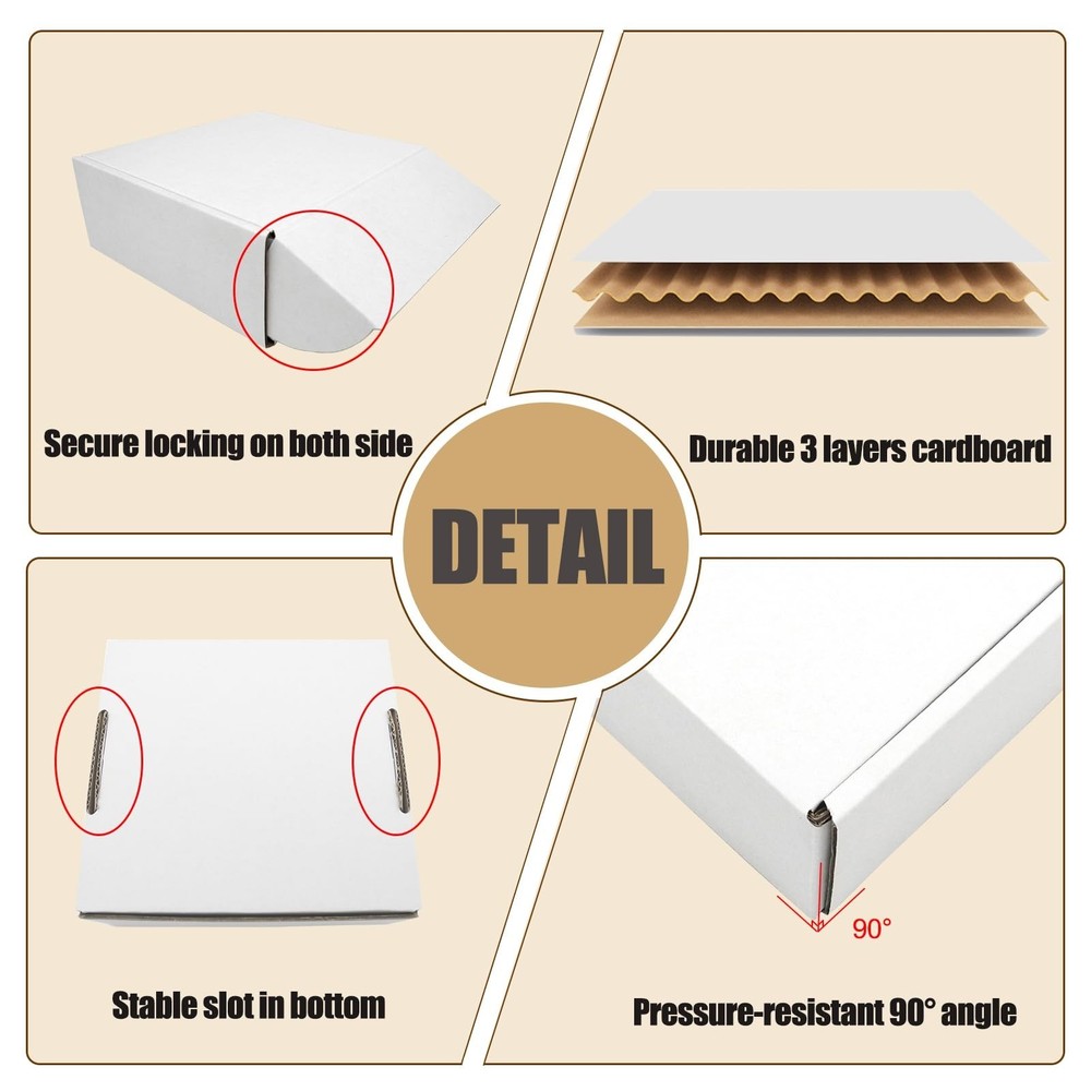 13x11x2" Box, White Shipping Boxes Mailer Flat Mailing Packaging Corrugated C...