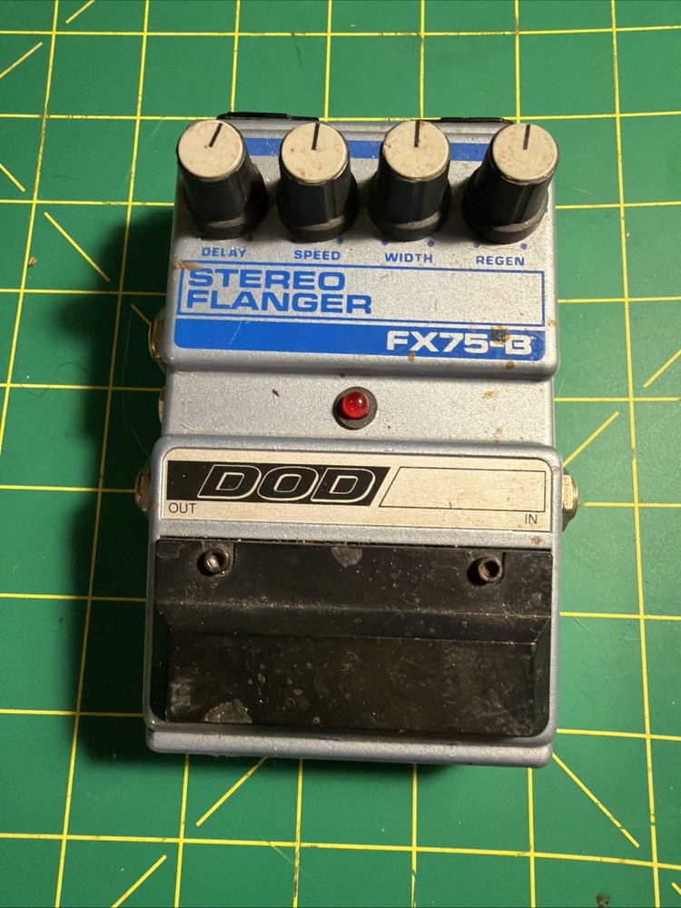 DOD FX75-B Stereo Flanger Guitar Effect Pedal USA WORKING Grey Knobs