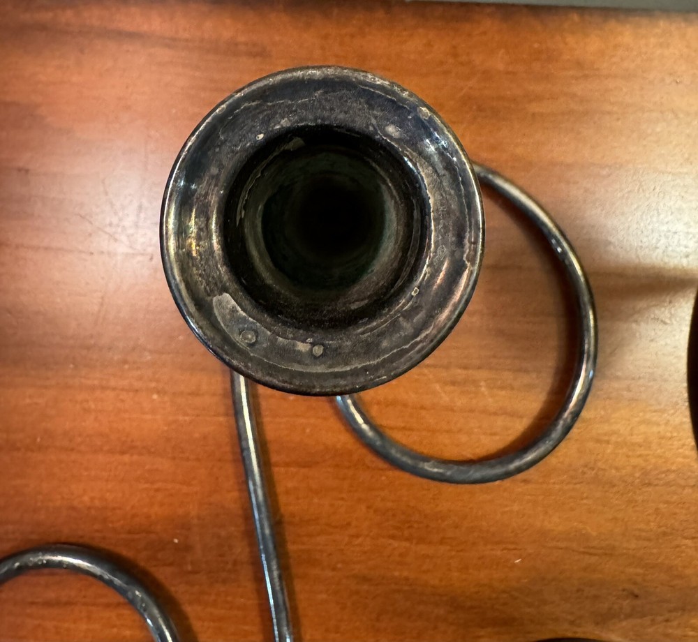 Gunter Kupetz WMF Germany Silver plate Candle Holders Sticks pair set 1950’s MCM