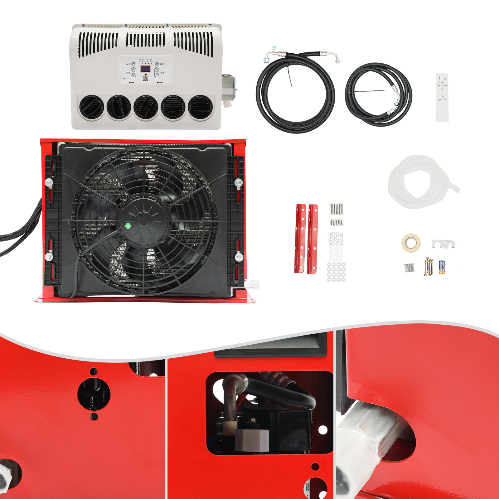 11000 BTU 12V Truck Cab Air Conditioner Split A/C For Semi Trucks Bus RV Caravan