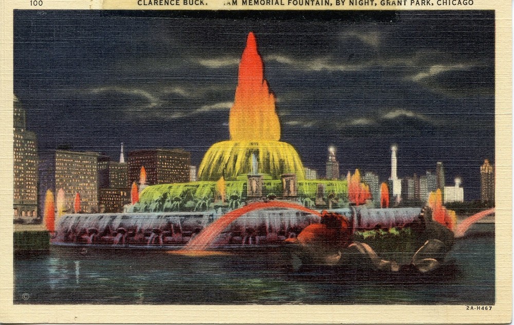 BUCKINGHAM FOUNTAIN, CHICAGO, IL - PC498