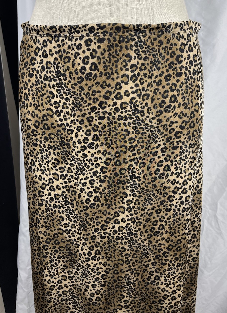 Vintage Olivia Paige Y2K Leopard Stretchy Maxi Skirt Size Medium Boho Grunge