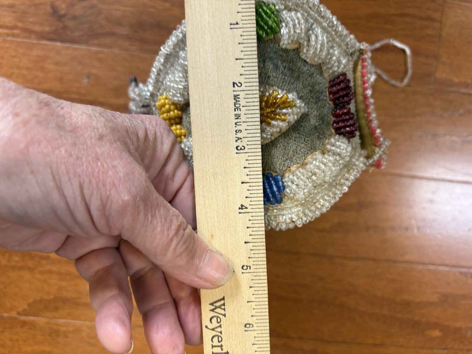 Native American Iroquois Indian Beaded Whimsical Purse Heavy Ornate Vintage