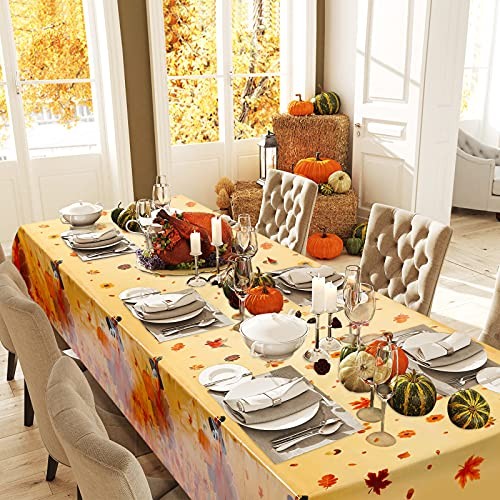 Pieces Thanksgiving Tablecloths Fall Leaf Tablecovers Turkey Tablecloth 3