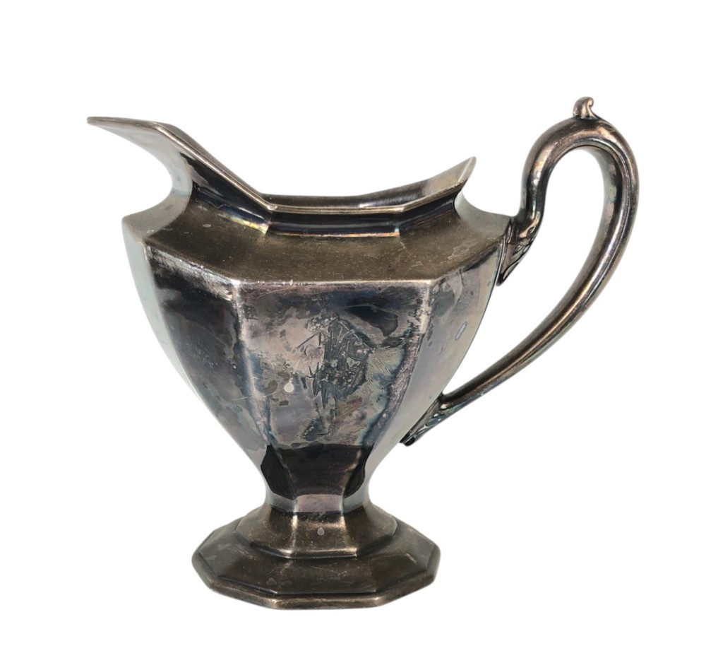 Reed & Barton 3690 Cream Pitcher Silver Plate Retro Deco