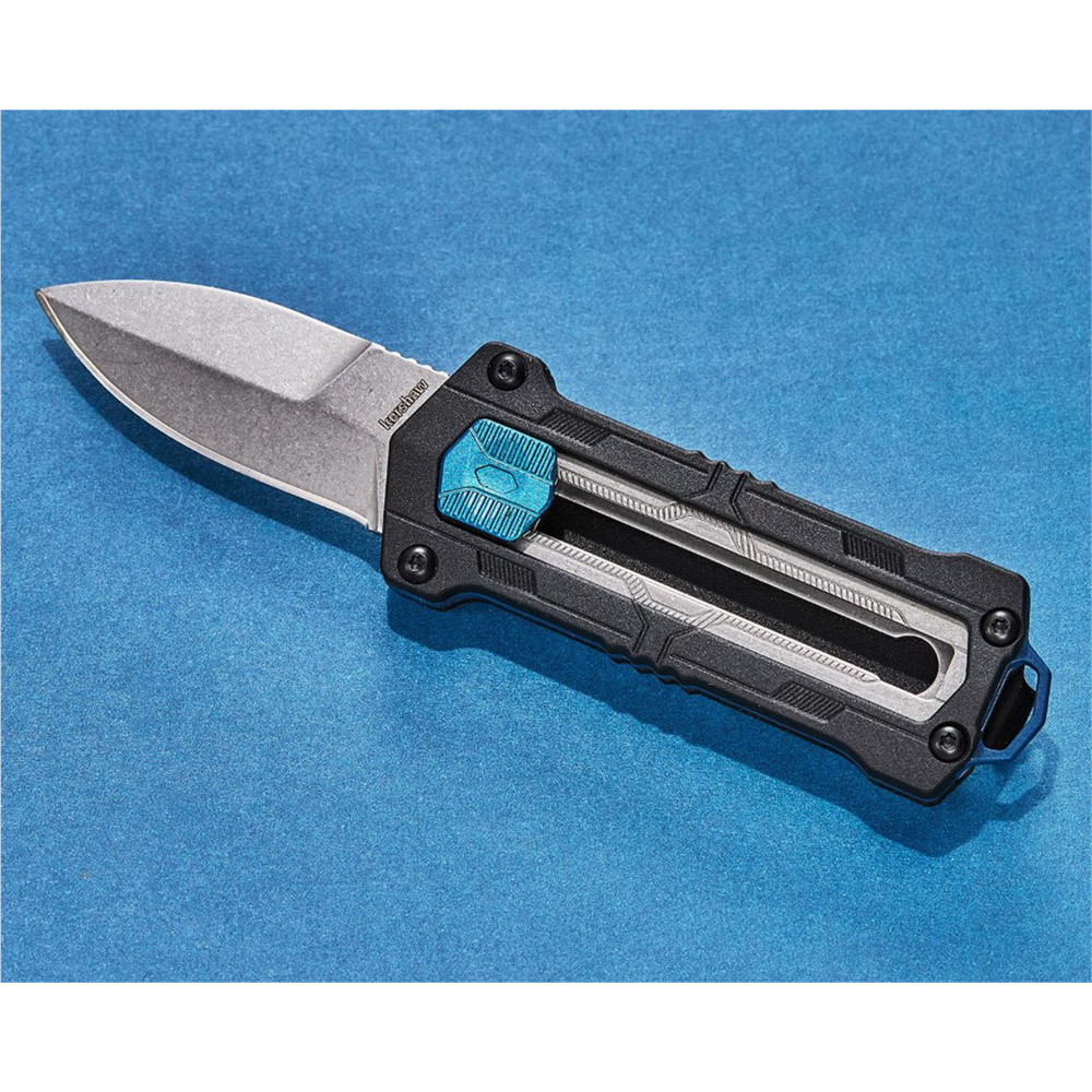Kershaw Kapsule Manual Open Sliding Button Lock Single Edge Spear Point Blade ED