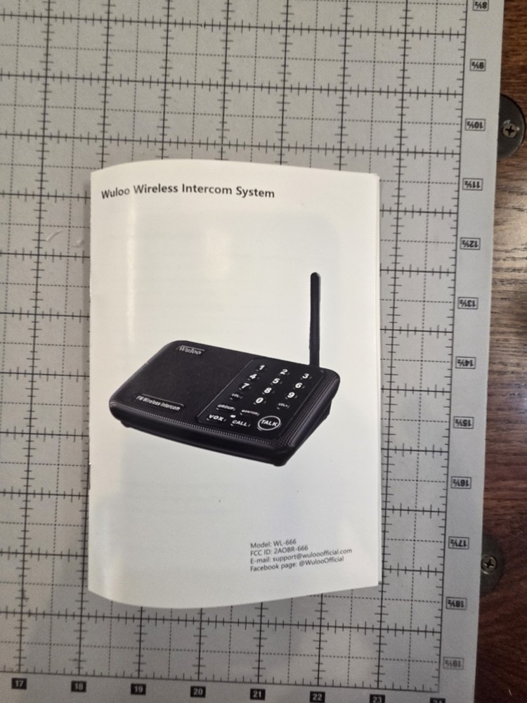 Wuloo Wireless Intercoms System for Home Office WL666 (4) pack 1 mile range