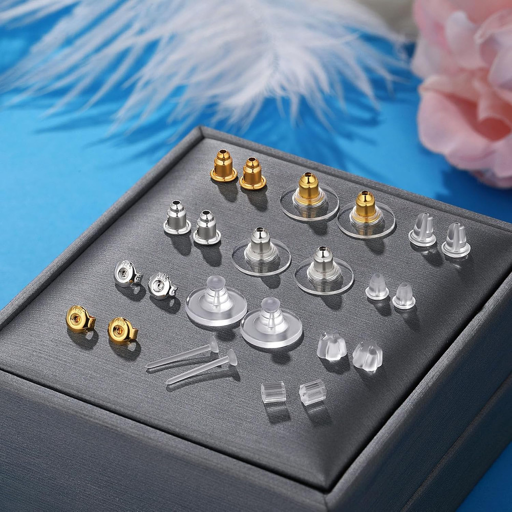 600 Pcs Clear Plastic Earring Backs for Studs and Fish Hook Earrings