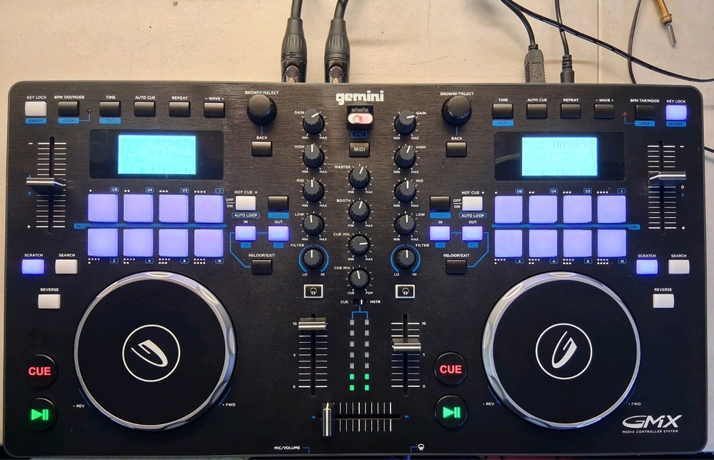 Gemini GMX 2-Channel DJ Controller Virtual DJ Filter Loop RGB Buttons