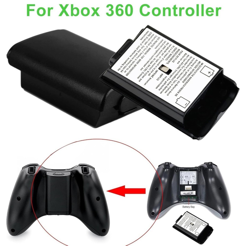 2 X AA Battery Back Cover Case Shell Pack For Xbox 360 Wireless Controller Black