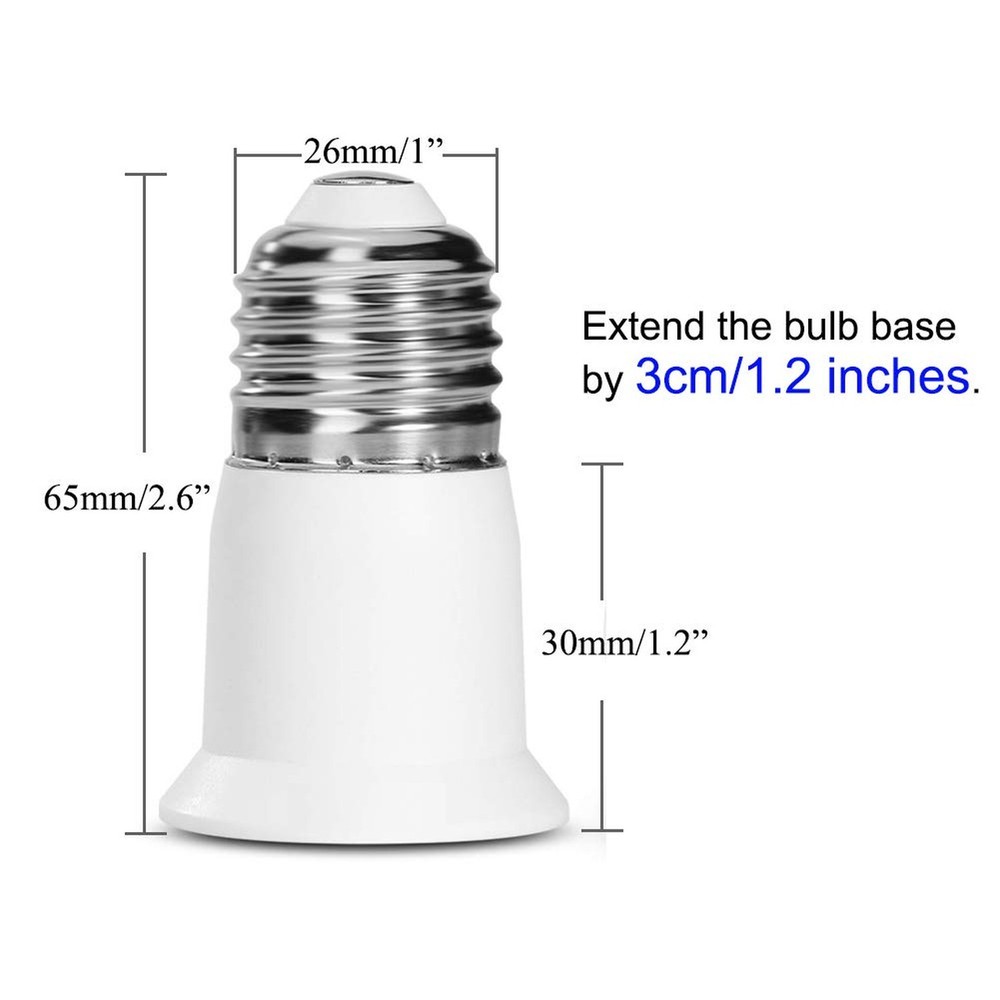 E26 Socket Extender - 12-Pack, 3CM/1.2 Inch Light Socket Extension