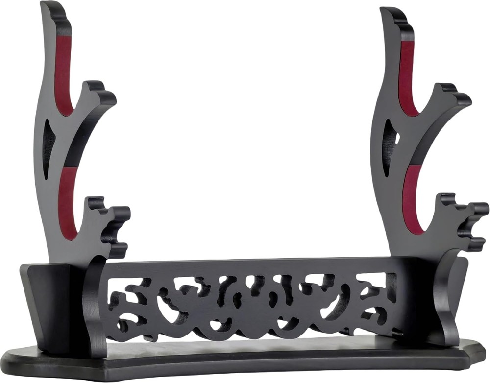 Sword Stand Hollow Pattern Rack, Katana Wands Display Black