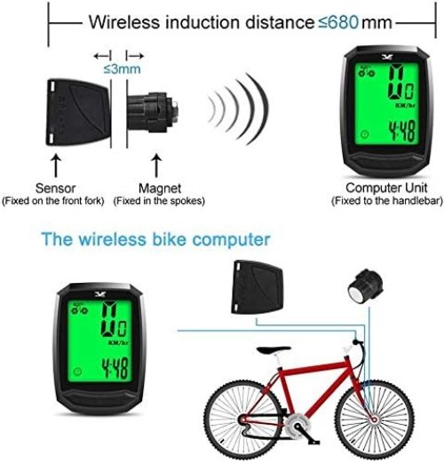 Lightweight Waterproof Wireless Cycle Speedometer with Easy Install & Backlight