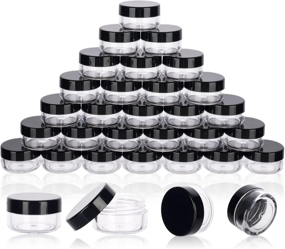 5 Gram Sample Containers with Lids, 50 Count 5ML Sample Jars, Empty Cosmetic
