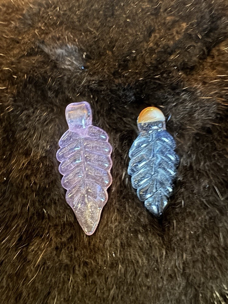 Two Feather Glass Pendants