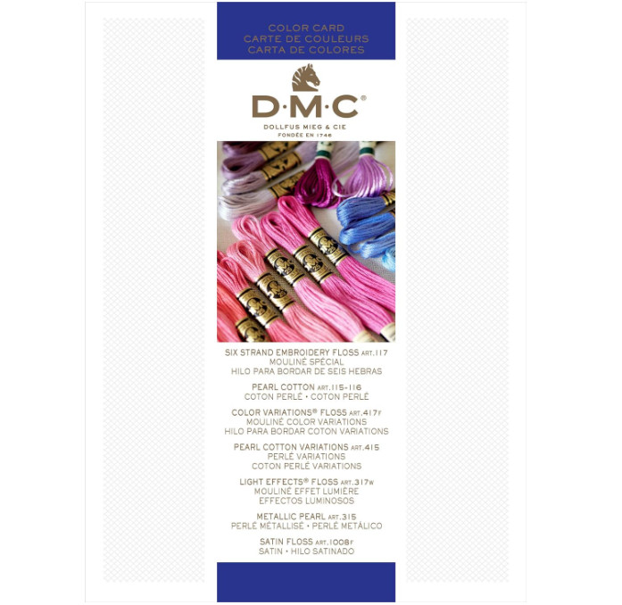 DMC COLORCRD Needlework Threads 12-Page Printed Color Card