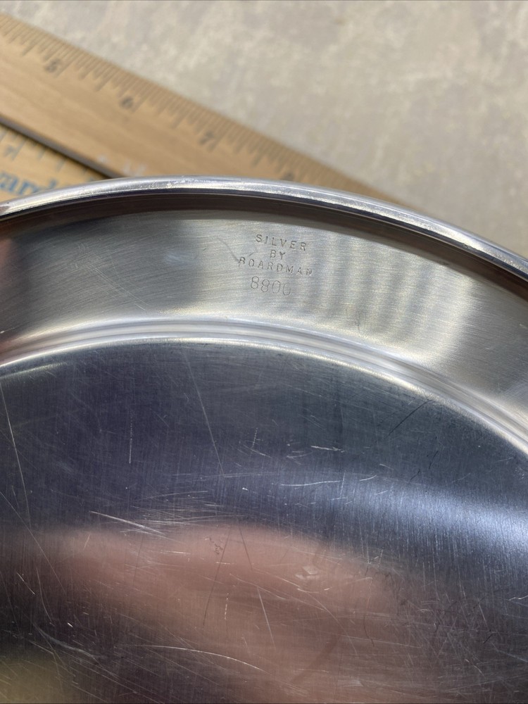 Vintage 1970s Silverplate by Boardman Server Small Dish 8”