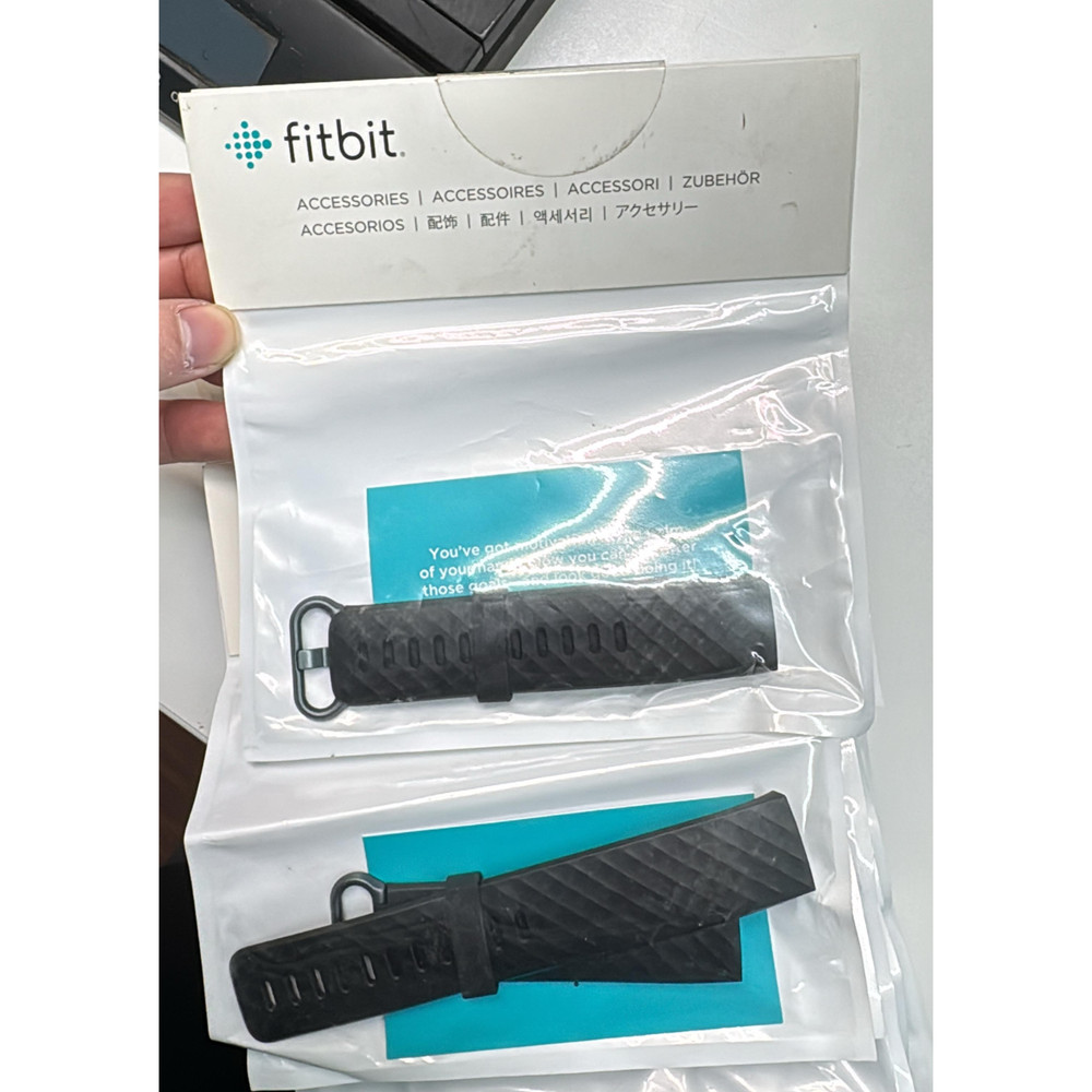Fitbit Replacement Accessory Wristbands - Black Textured Design - 2-Pack