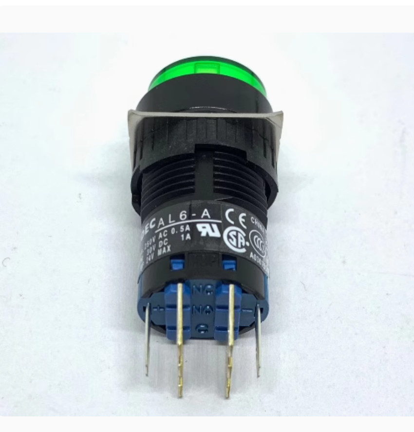 1PC New IDEC Push button switch with light 16mm AL6M-A24SC blue #LL