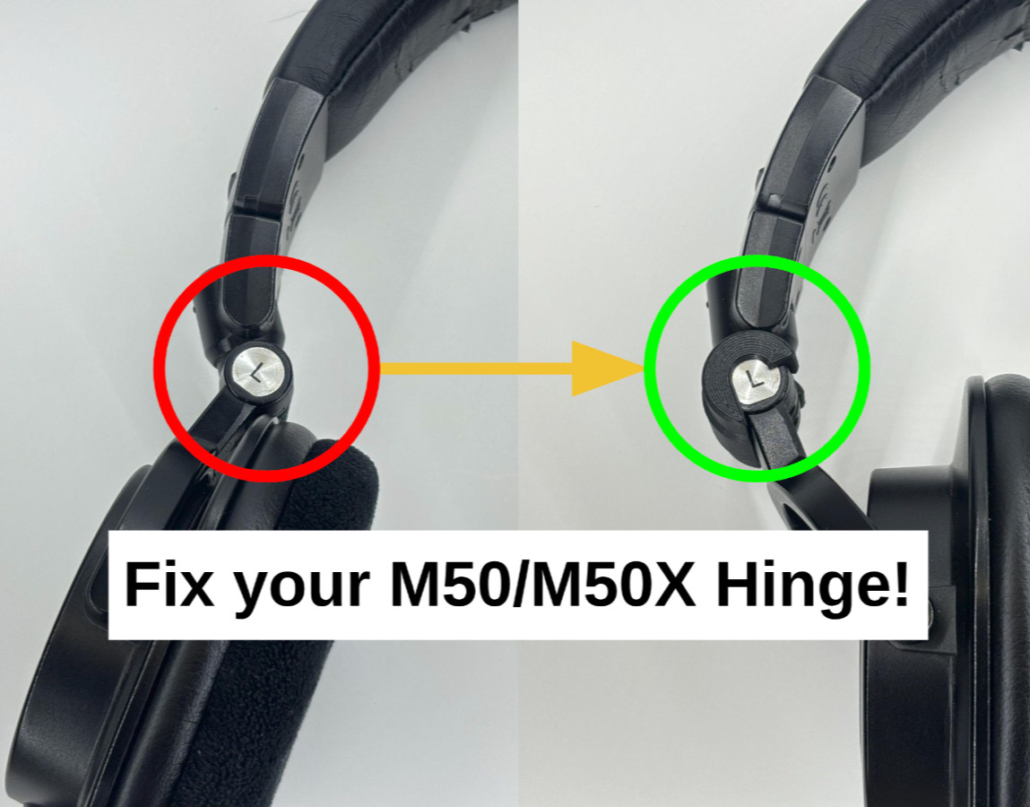 2x Audio Technica ATH-M50 / ATH-M50x / M50x / M50 Hinge Repair Fix Kit, WARRANTY