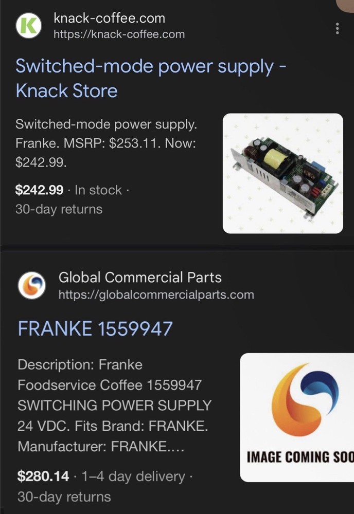 Switch Mode Power Supply FRANKE 1559947