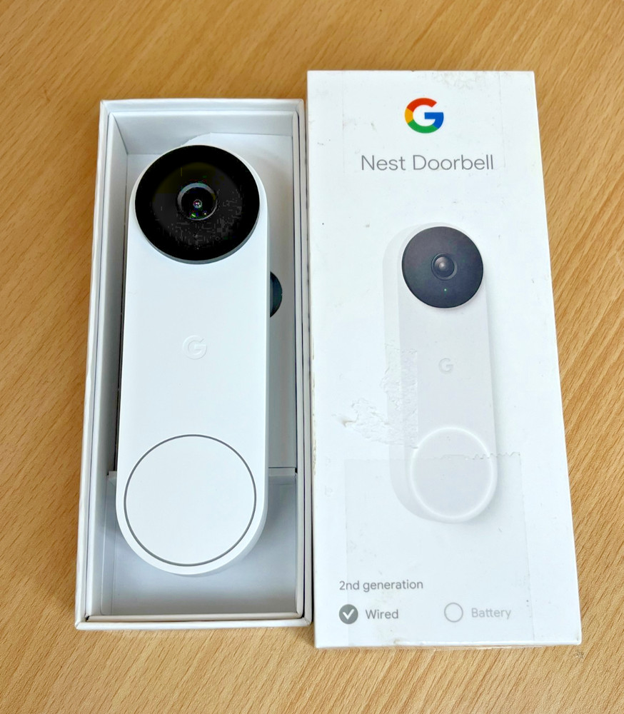 Google Nest VIDEO Doorbell (Wired, 2nd Gen) - Security Camera - Snow- UNIT ONLY