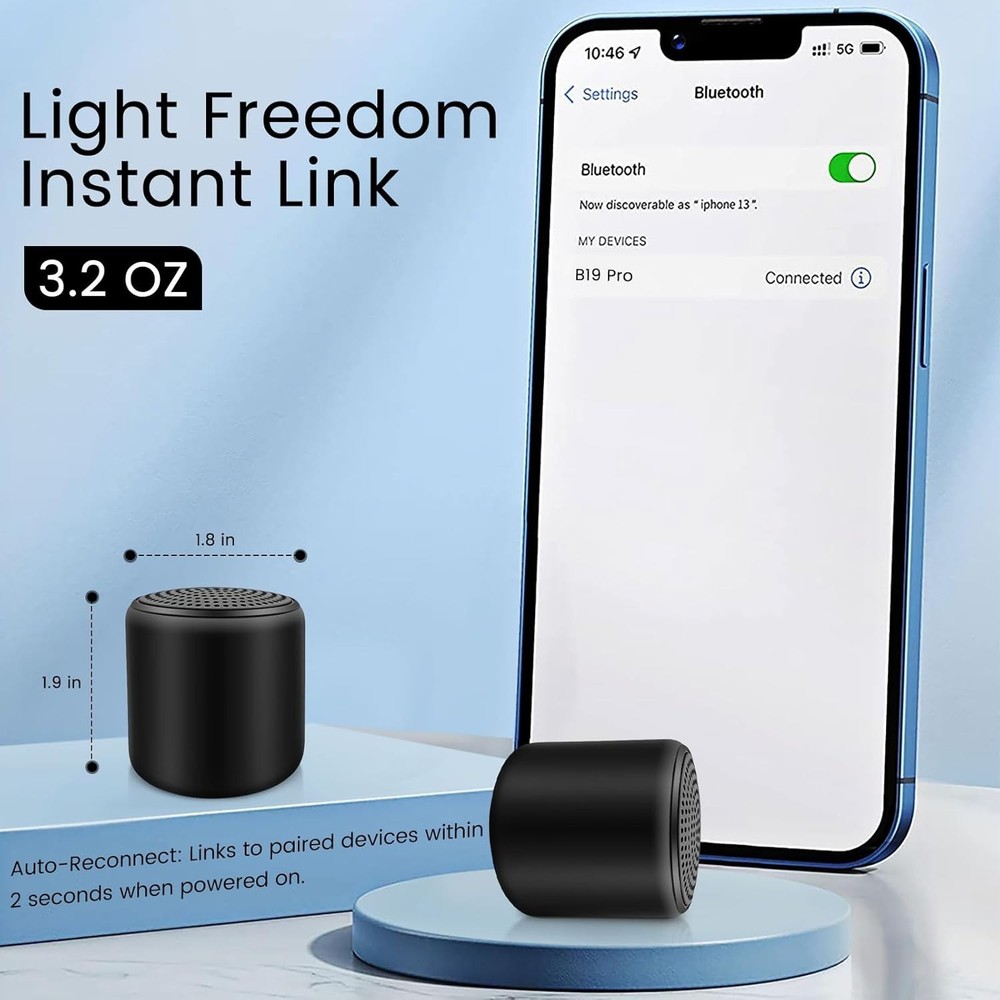 Mini Bluetooth Speaker - Portable 5W Wireless Speaker with TWS Stereo, 8H Playti