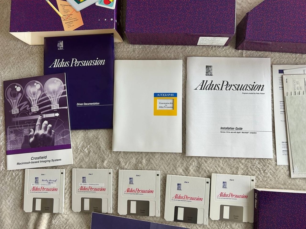Aldus Persuasion For Macintosh 2.0 Version. Vintage Apple software