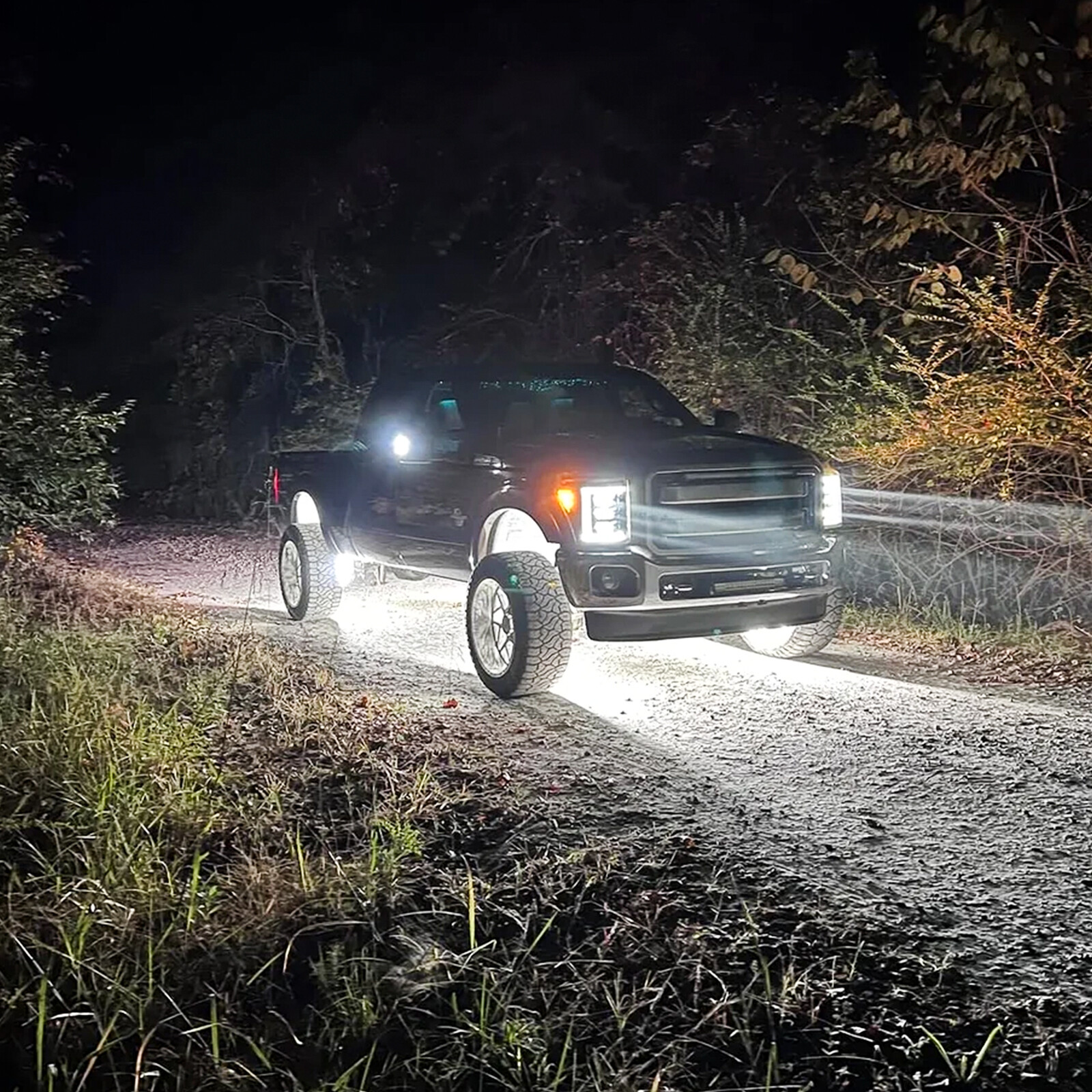 4Pcs 300W 17" Inch 5-Row Pure White LED Wheel Lights Car Rim Lights Ultra-Bright