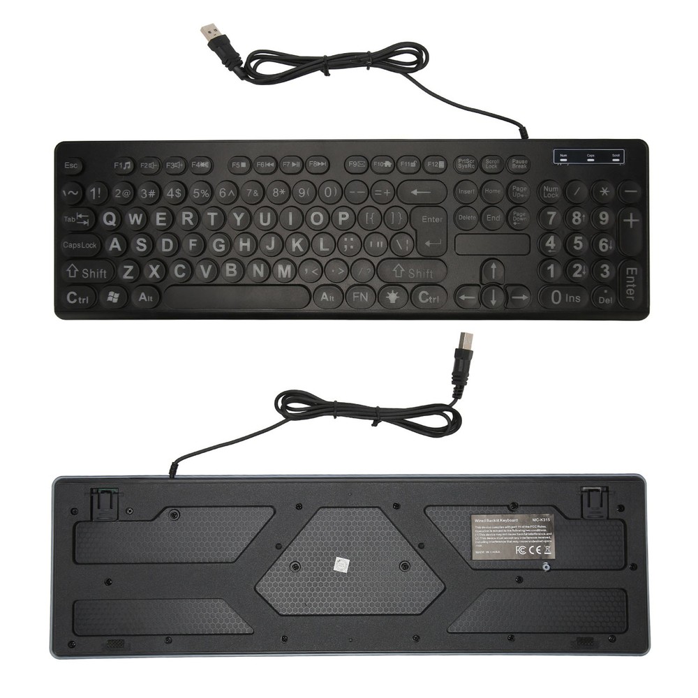 Backlit Large Print Keyboard Light Up Keyboard USB Wired Lighted GHB⭐
