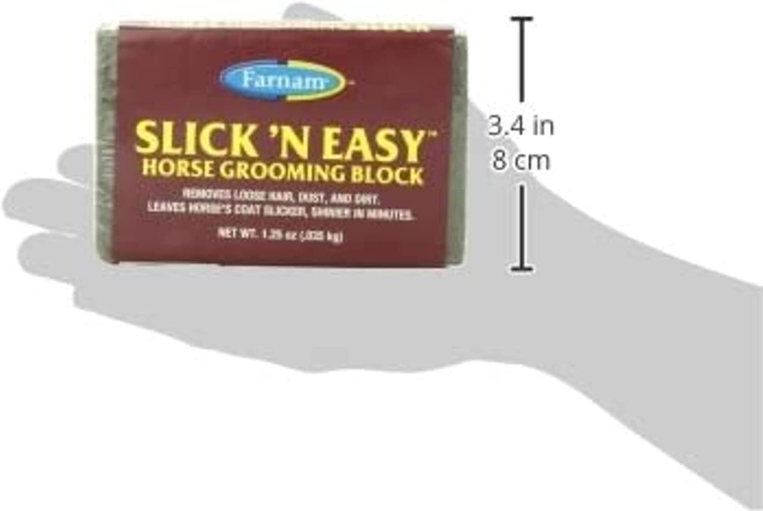 Farnam Slick 'N Easy Horse Grooming Block Removes Loose Hair/Dust/Dirt - 3 Pack