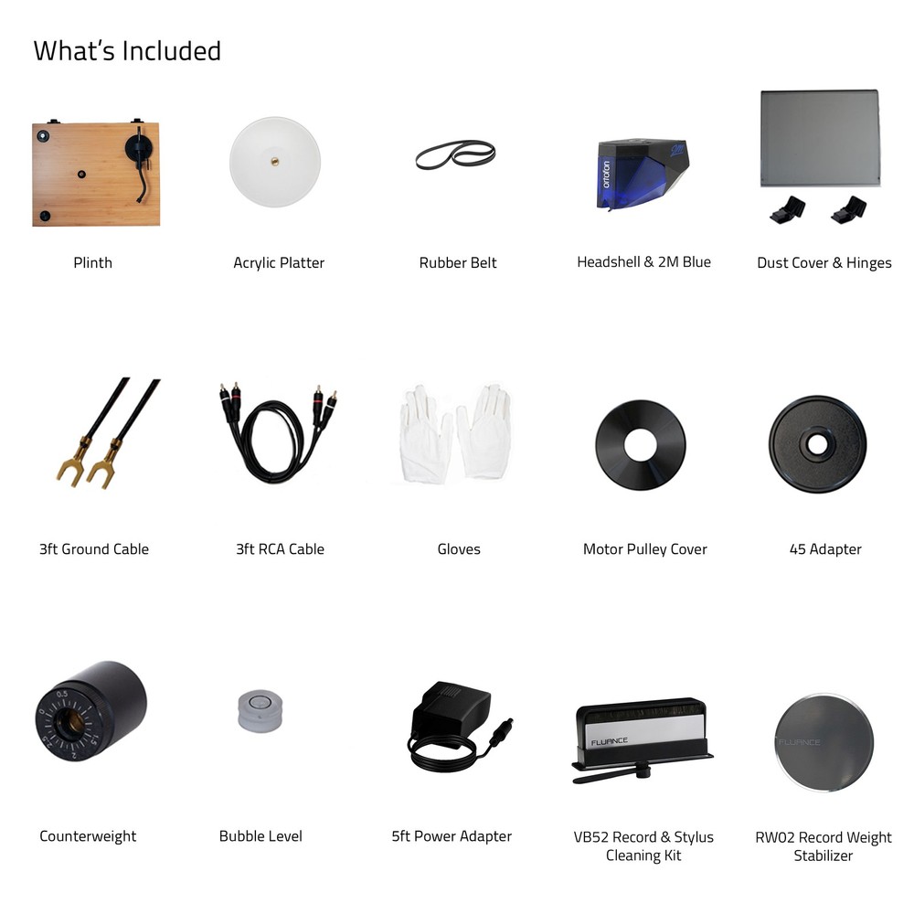 Fluance RT85 Reference Turntable with Record Weight and Vinyl Cleaning Kit