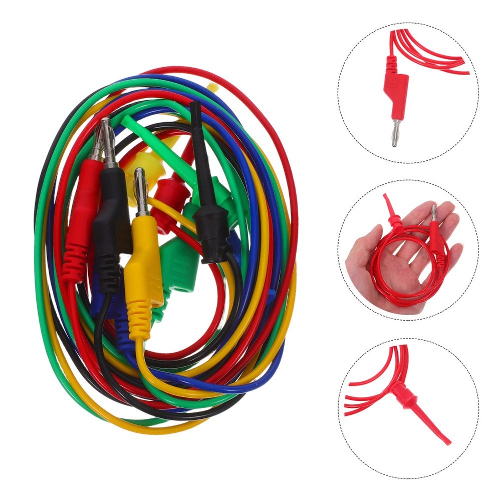5 Pcs Electronic Testing Cable Flexible Cables Banana to Hook Leads