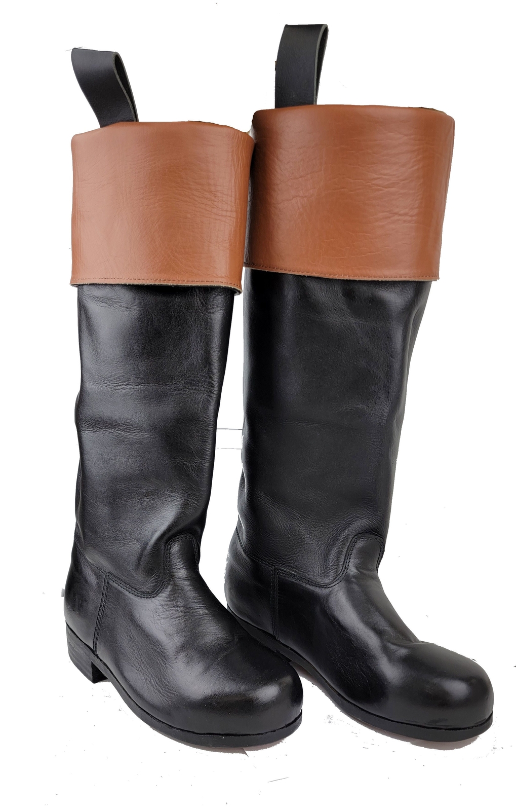 Reproduction Colonial Men's Riding Boots - Genuine Leather Boots for Reenactment