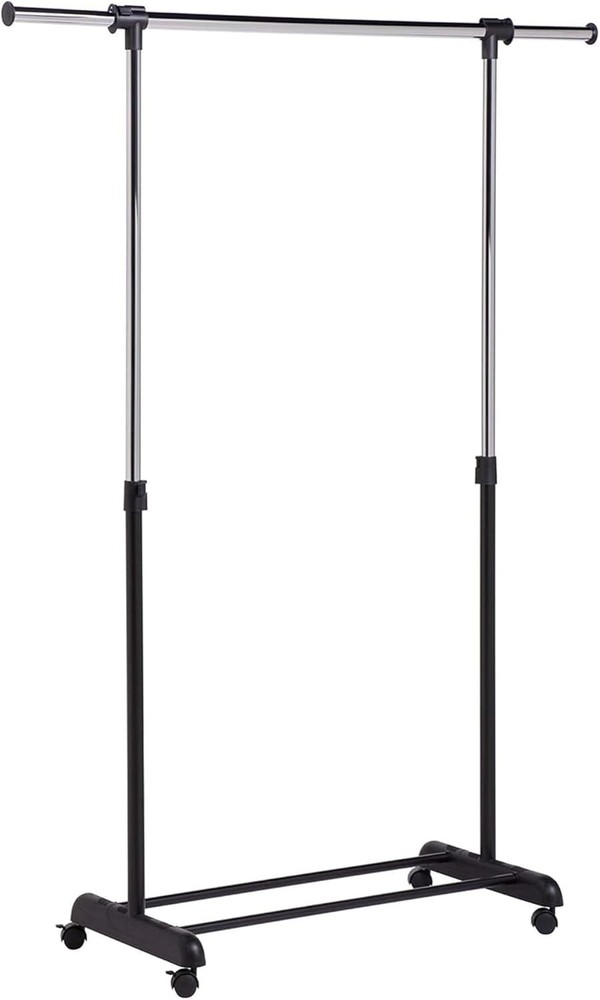Rolling Clothes Rack with Adjustable Dimensions - Durable Metal Design
